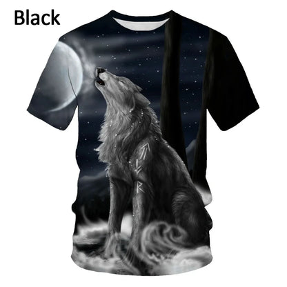 Fashion 3D Wolf Printed T Shirts for Men/women Personality Cool Printing Graphic Tee Shirt Short Sleeve T-shirt