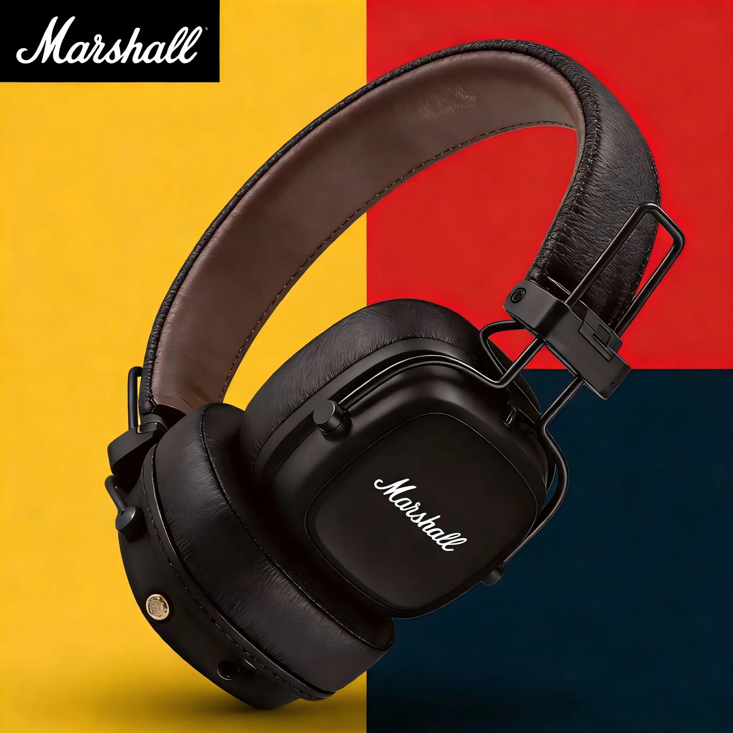 Marshall Major V 5 Wireless On-Ear Headphones - Bluetooth Deep Bass Stereo Sound Sports Gaming Headset with Mic