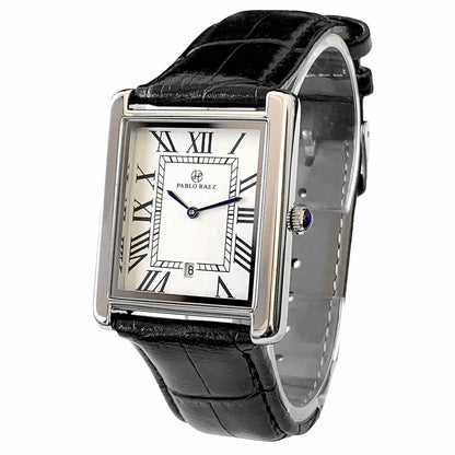 UTHAI Montre homme de luxe légère pour le travail, marque de luxe, carrée, classique, avec calendrier, étanche, bracelet, montre-bracelet à quartz pour homme, cadeau
