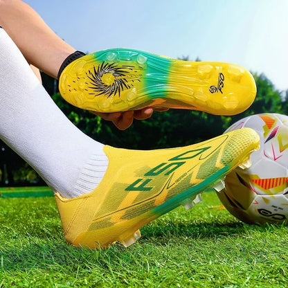 Nouvelles Chaussures de Football pour Hommes – Crampons d'Extérieur pour Entraînement sur Gazon – Baskets Mi-Montantes Légères Antidérapantes de Haute Qualité – Meilleures Ventes