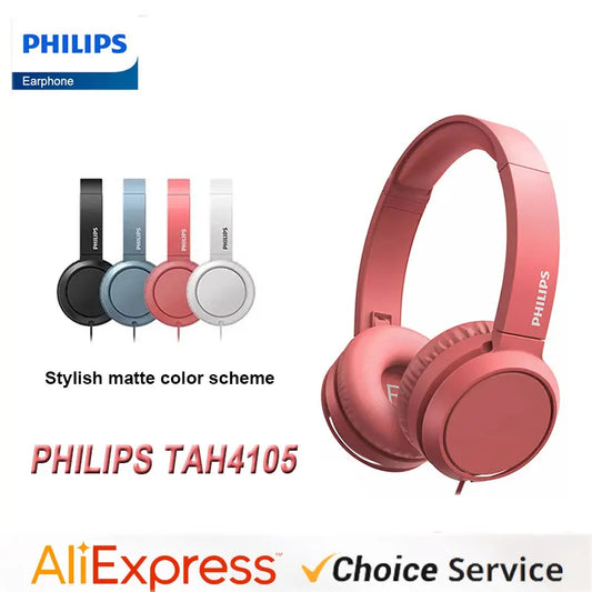 Philips TAH4105 Wired Headphones HiFi Stereo HD Call Headset With MIC Suitable For Online Learning And Outdoor Sports Earphones