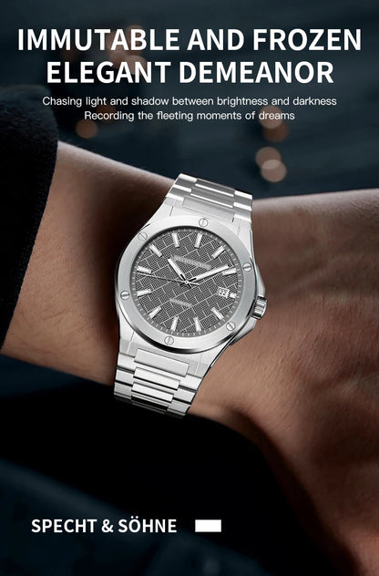 Specht&Sohne 2025 Neue 38MM Herrenuhr, Automatikuhr, Japan Miyota 8215 Uhrwerk, Stahl, Saphirglas, wasserdichte Reloj Homb