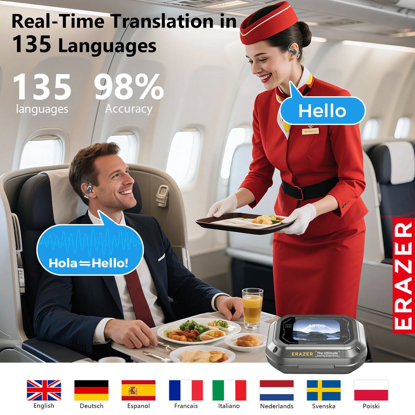 [AI Earphone]Translator Erazer XP6 Bluetooth Earphones Sleep ASMR Headset DIY Equalizer APP AI Wireless Headphones Office Travel