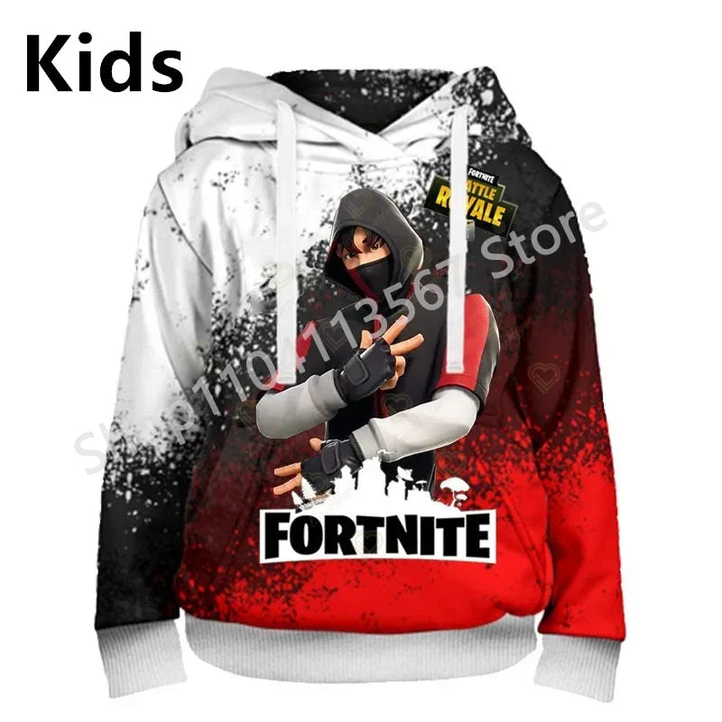 Llama Battle Royale F-Fortnited hættetrøjer med 3D-print til mænd, kvinder og børn, sweatshirts til drenge og piger, streetwear-pullover, grønne overdele