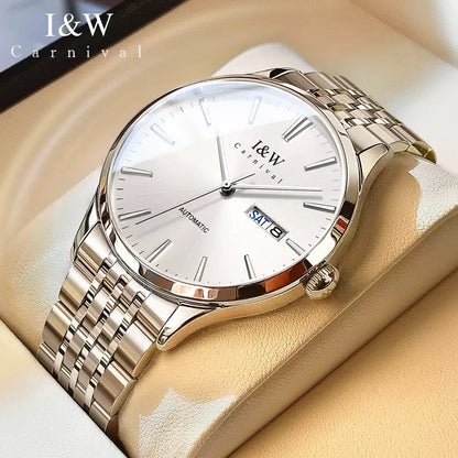 Carnival High-end Series I&W Brand Automatic Mechanical Watches Men Waterproof Watches 316L Steel Sapphire Business Men's Watch