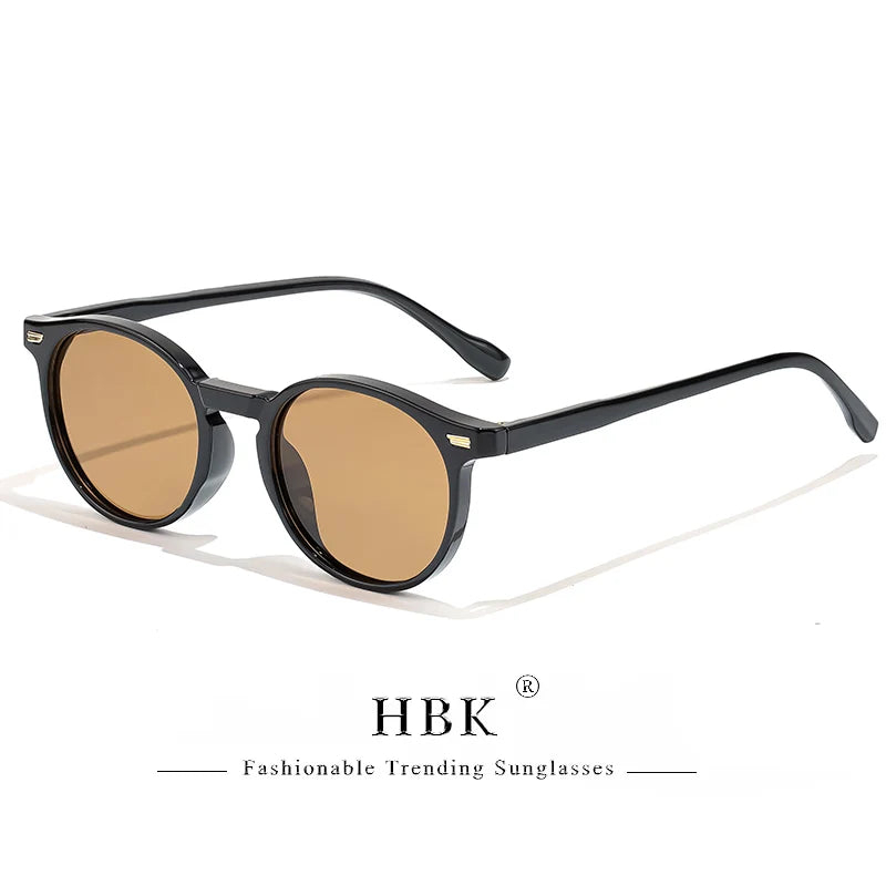 HBK Fashion Polarized Sunglasses Men Round TR90 Frame Fashion Sun Glasses Women Driving Sports UV400 Lunette De Soleil Homme