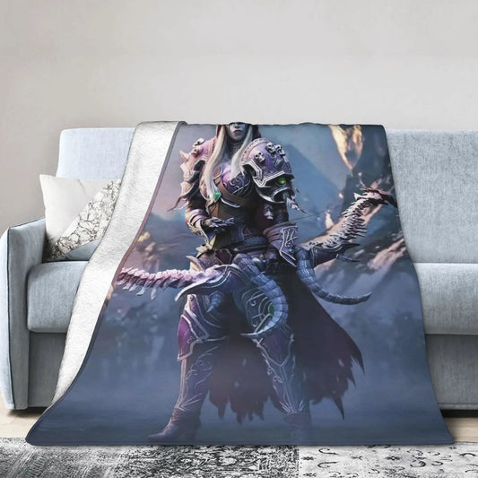 Warm BlanketStudents Travel World of Warcraft  Sylvanas Windrunner Throw Blanket  Flannel Bedspread For Home Decor Bed Cover