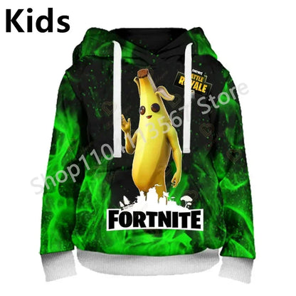 Llama Battle Royale F-Fortnited hættetrøjer med 3D-print til mænd, kvinder og børn, sweatshirts til drenge og piger, streetwear-pullover, grønne overdele