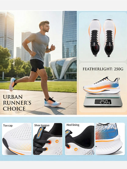 Baasploa Herren-Joggingsportschuhe mit Carbonplatte, professioneller Dämpfung, atmungsaktive rutschfeste Outdoor-Laufsneaker