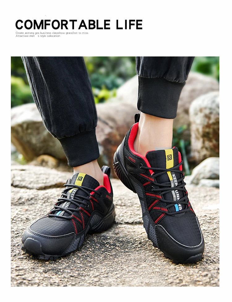 Men's Hiking Shoes All-terrain Outdoor Sports Shoes Breathable Mesh Non-slip Wear-resistant Hiking Shoes Outdoor Cycling Shoes
