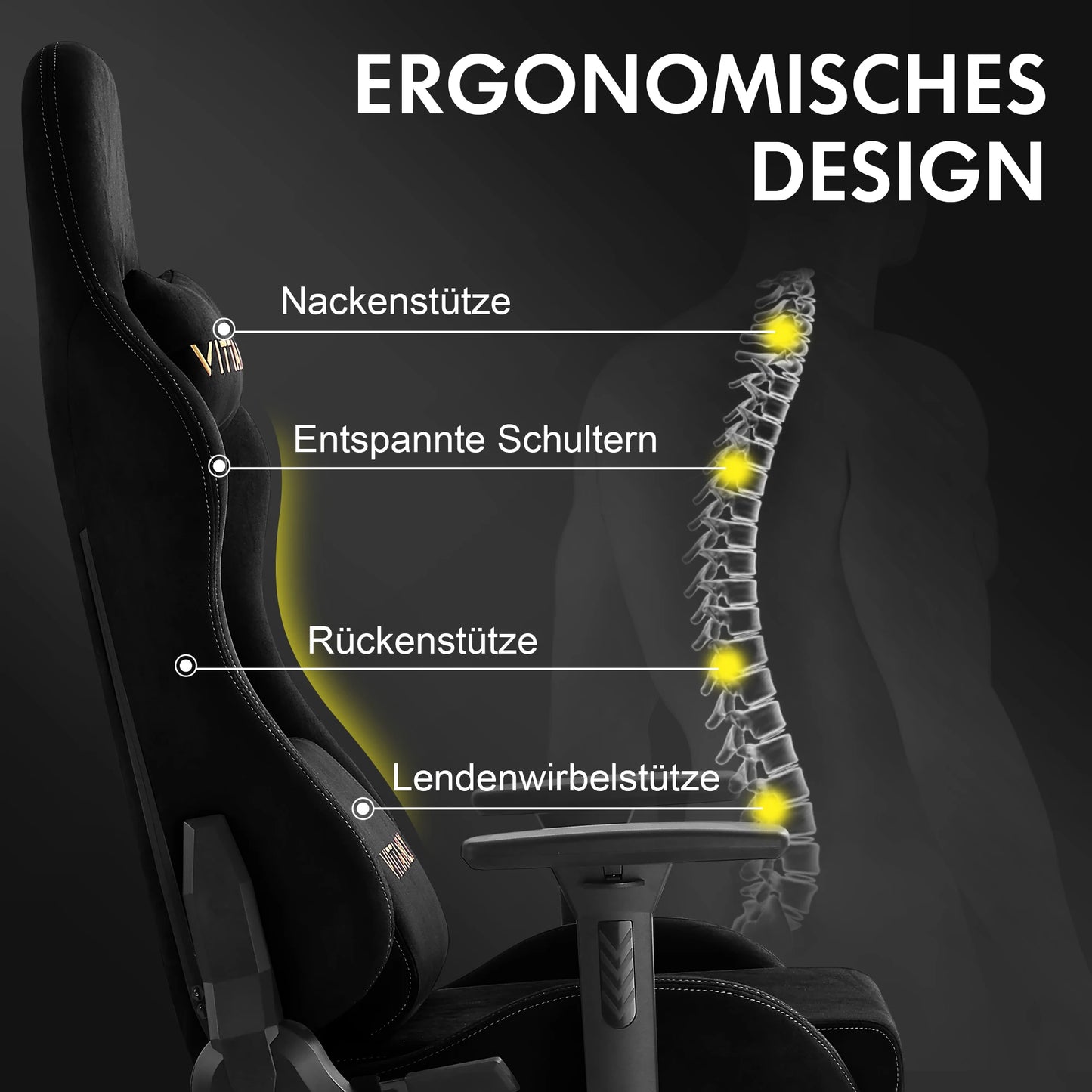 Kitinjoy High Quality Gaming Chair With Footrest Support Height Adjustable For Unisex Comfortable Office Chair Computer Chair