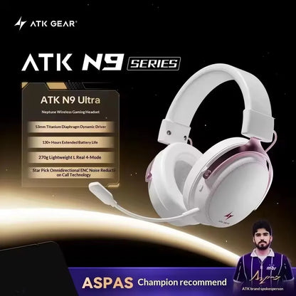 ATK Neptune N9 eSports Gaming Wireless Headset Four Modes Head Mounted Noise Cancelling Microphone Low Latency Gaming Headphones