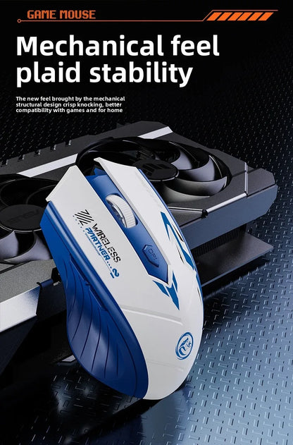 Wireless Gaming Mouse 2.4G USB Silent Mouse Dual Mode Bluetooth Rechargeable 1600DPI Mouse Computer Silent Mice for PC Laptop
