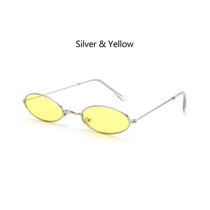 1 ks Unisexové retro sluneční brýle s malým oválným rámem, UV400, módní design, letní vintage brýle, doplňky k brýlím