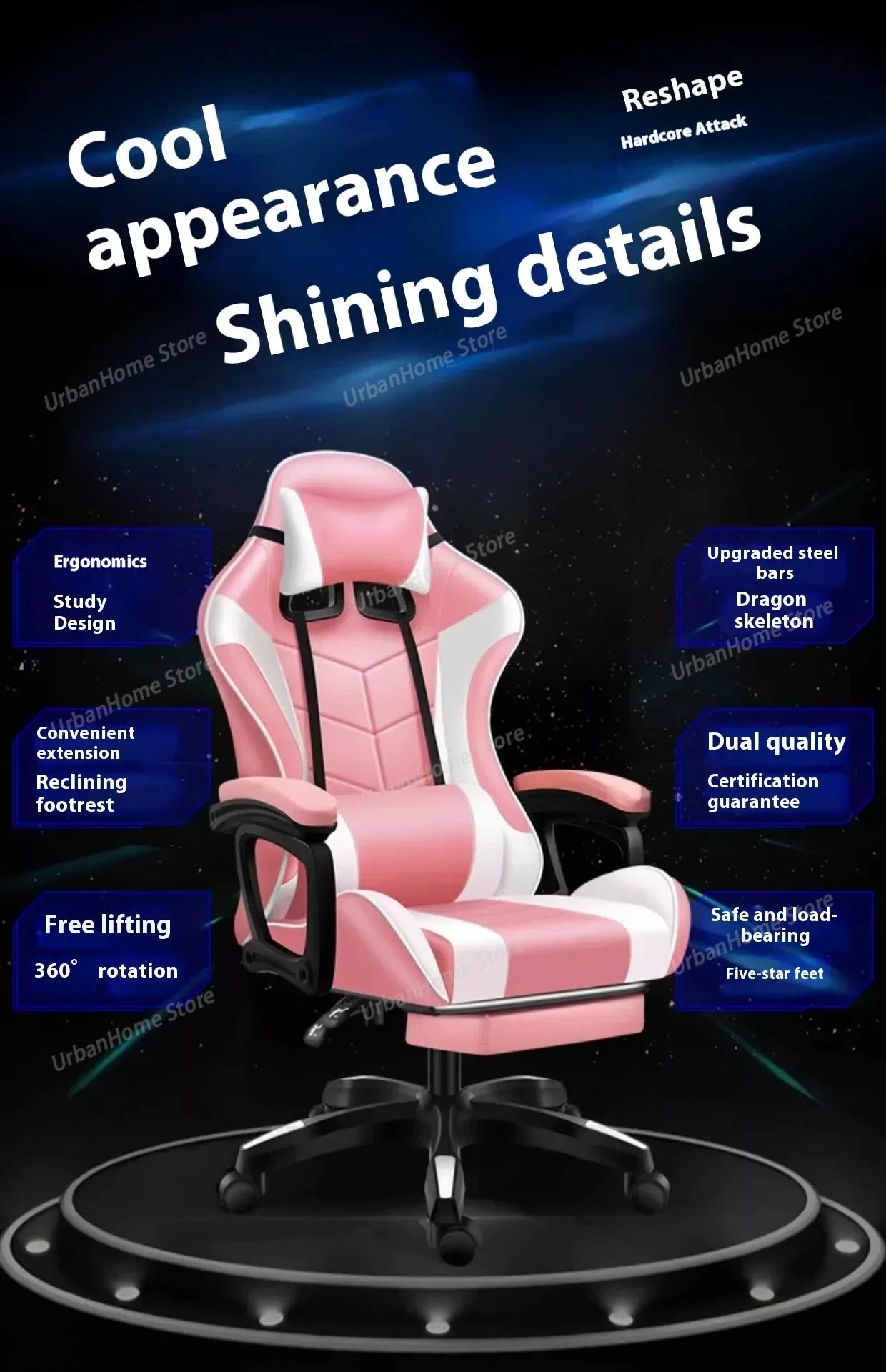 Gaming Chair Ergonomic Gaming Chair Net Coffee Computer Chair Home Reclining Office Comfortable Swivel Silla Gaming Chaise
