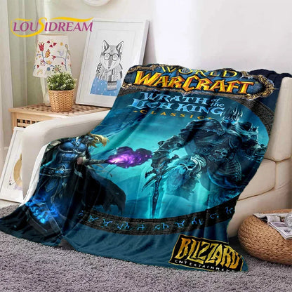 WOW, World of Warcraft Demon Hunter, Lich King, pătură din flanel pentru pat, dormitor, canapea, picnic, pătură pentru exterior și timp liber