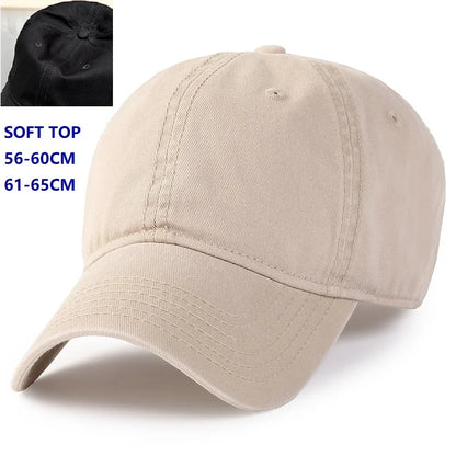 Baseball kapa Big Head Plus Size iz 100 % bombaža, primerna za moške in ženske, nastavljiva kapa »Dad Hat«, velikost 58–60 cm, 61–65 cm