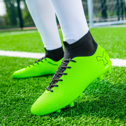 New Unisex Long Spike Football Boots Men Broken Nail Soccer Shoes AG/TF Training Soccer Cleats Sneakers Non-Slip Ankle Zapatos