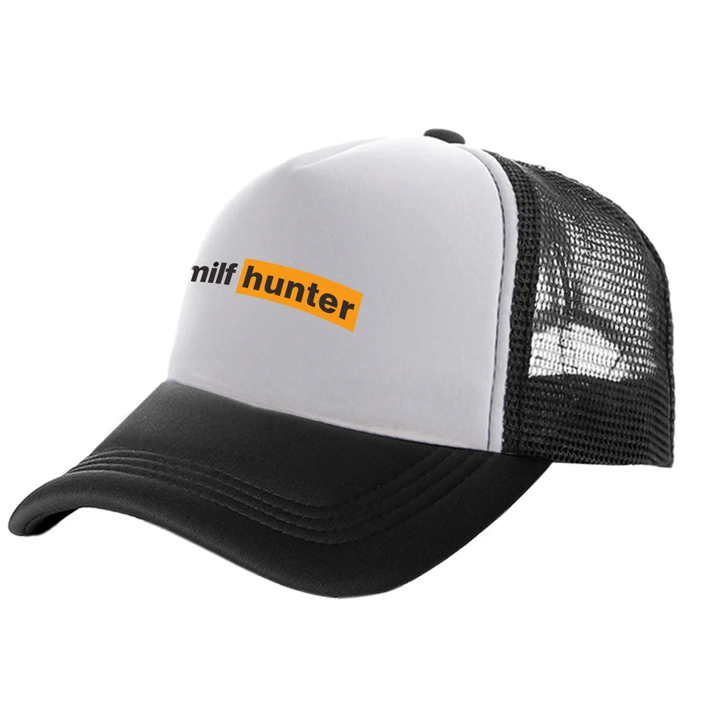 Bonés de camionista Milf Hunter — Bonés de moda Milf Hunter — Bonés de basebol — Bonés de malha para o sol, verão e atividades ao ar livre — MZ-506