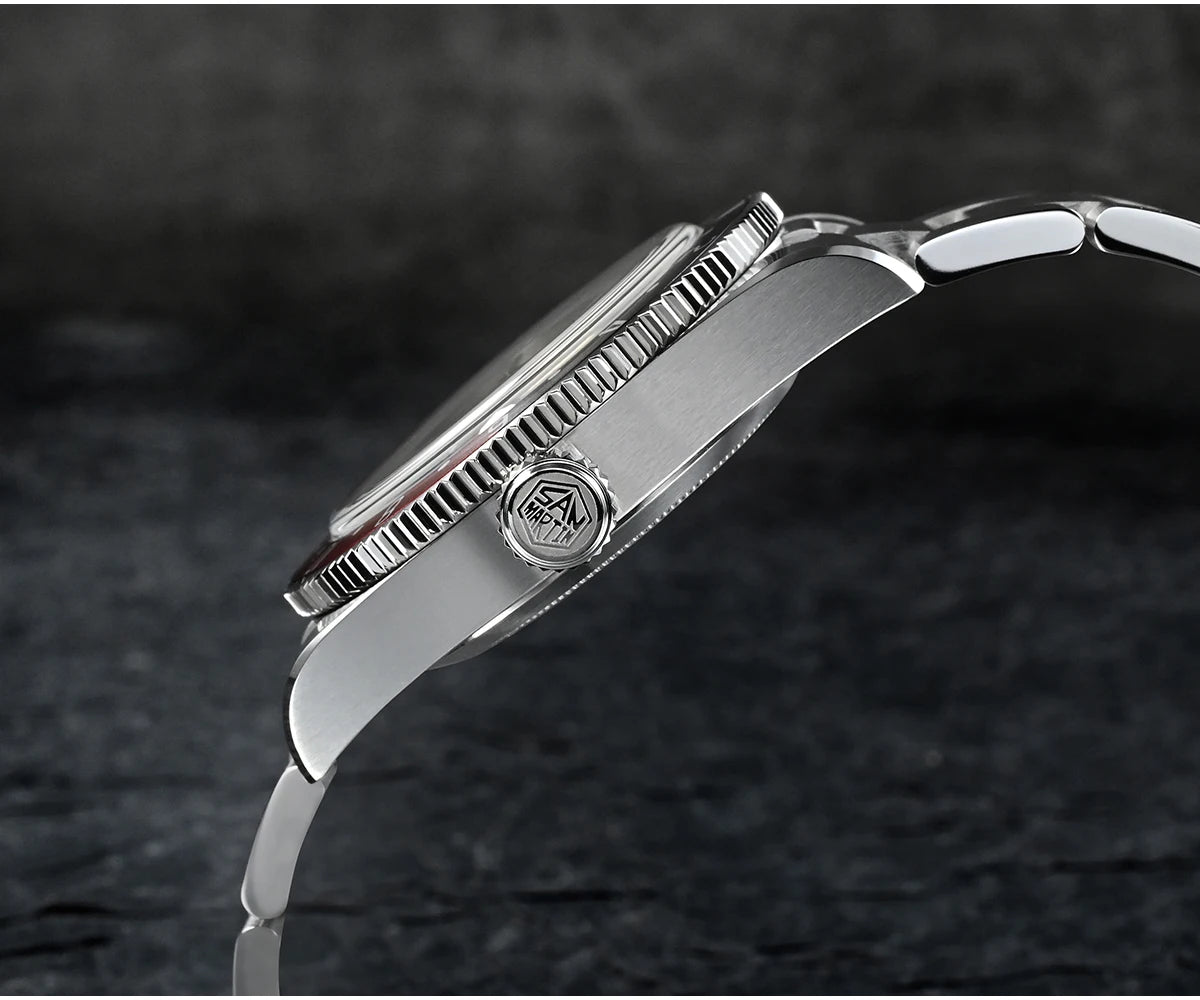 San Martin 39mm NH34 GMT Men Luxury Watch Bidirectional Aluminum Bezel Automatic Mechanical Sapphire 100M Waterproof  SN0109