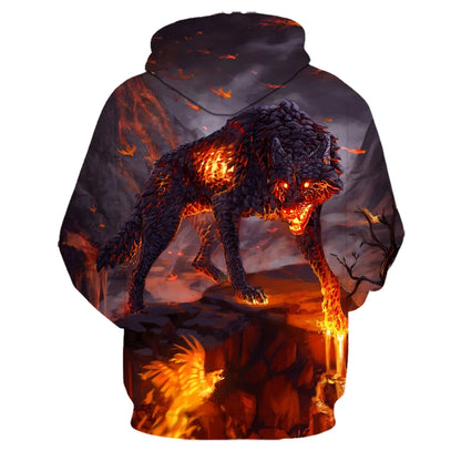 Mikiny s kapucí Animal Wolf s 3D potiskem pro muže i ženy, módní ležérní oversized pulovr, hip hop Harajuku streetwear hoodies