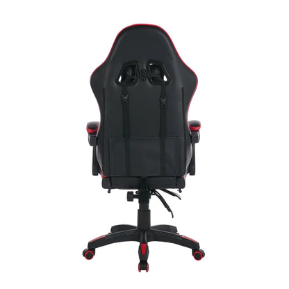 360 ° - Swivel Ergonomic Racing Design Gaming Chair Leather, Headrest and Lumbar Support for Office and Gaming - Black&Red