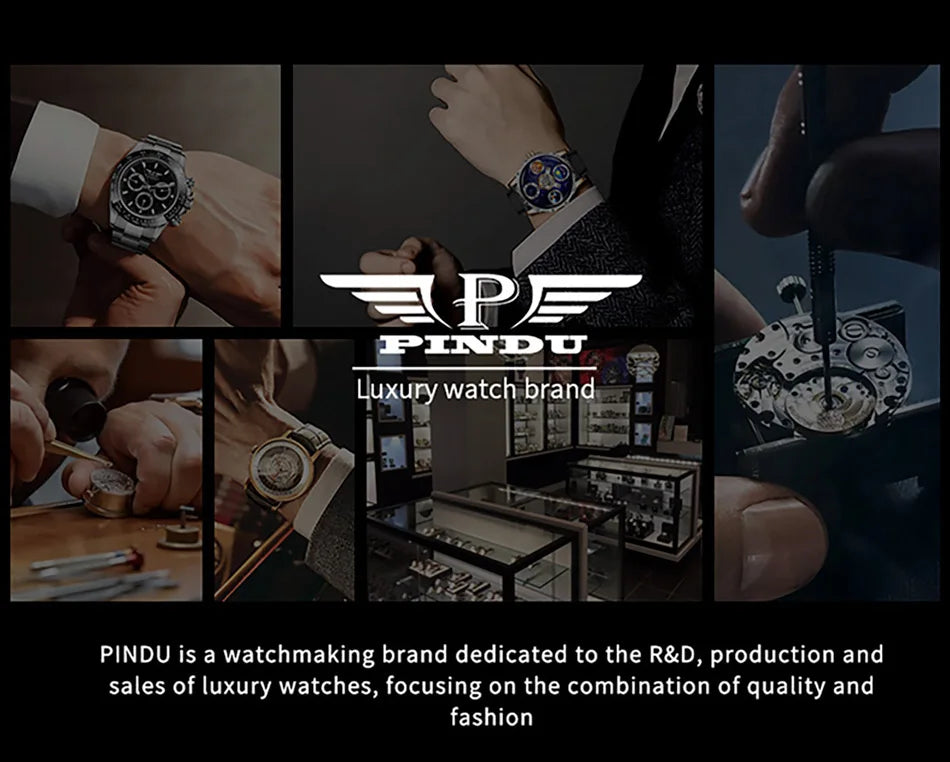 2025 NEW PINDU design Rotating dial Mechanical Watch Men Japan NH35 Movement Sapphire Waterproof TOP-luxurious Automatic watch