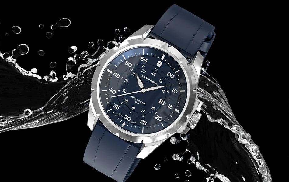 Orologio da uomo SAPPHERO – Orologio al quarzo di lusso, impermeabile fino a 50 m, dotato di un meccanismo importato e di una cassa in acciaio inossidabile – Un’idea regalo ideale per l’uomo.