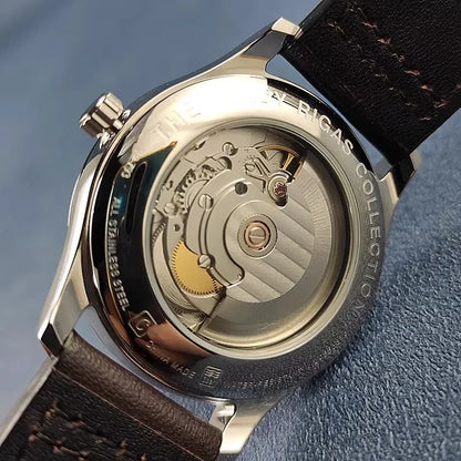Vakuy Automatic Mechanical Watch Man's Business Auspicious Face Seagull ST2130 Movement Blue Pointer Waterproof Men's