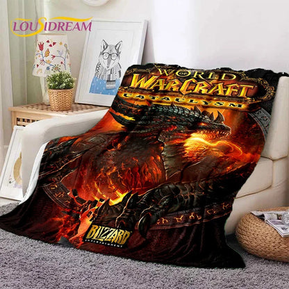 WOW, World of Warcraft Demon Hunter, Lich King, pătură din flanel pentru pat, dormitor, canapea, picnic, pătură pentru exterior și timp liber