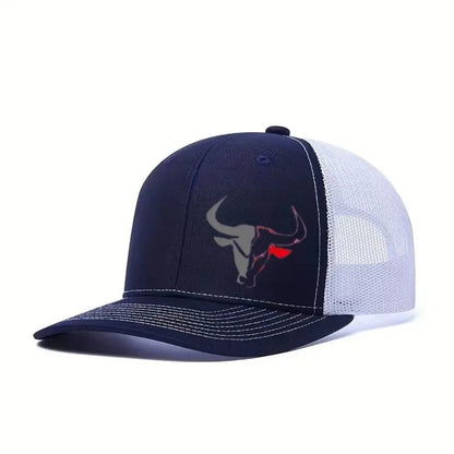 2026 New Casual Bull Head Print Summer Baseball Cap Breathable Hip Hop Sports Visor Mesh Adjustable Sun Hats Men Women