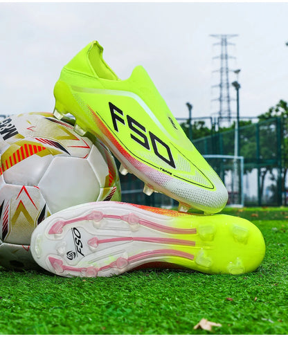 New Men Football Boots Futsal Outdoor Sneakers Match Grass Non-Slip High-quality Soccer Shoes Cleats Hot-selling High-top Light