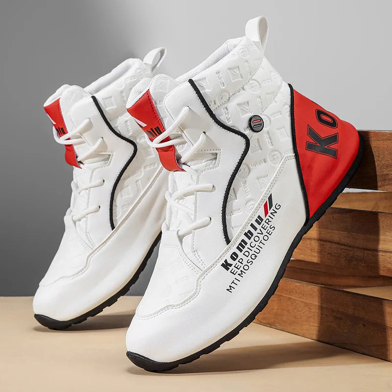 Baskets montantes décontractées avec motif gaufré tendance, souples et amortissantes, polyvalentes pour les trajets quotidiens, chaussures de sport unisexe rehaussantes et tendance 9