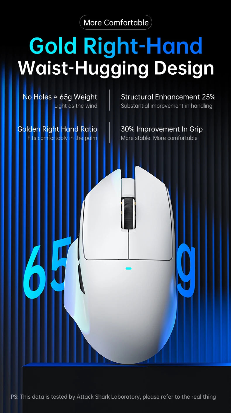 ATTACK SHARK V6  Wireless Gaming Superlight Mouse with RGB Magnetic Charging Dock,PAW3311 Sensor,Macro Gaming Mouse