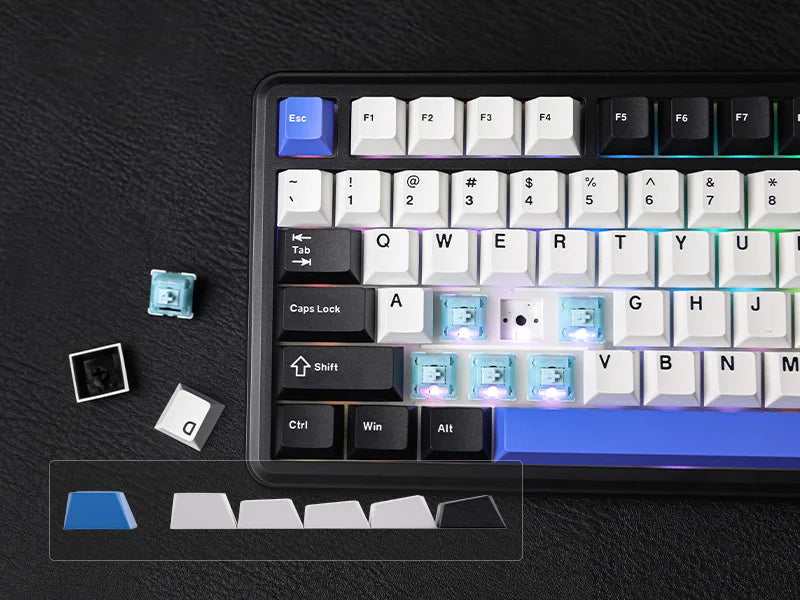 EPOMAKER TH85 80% QWERTY ANSI Layout VIA Gasket Hot-Swap Wired/2.4Ghz/BT5.0 Wireless Mechanical Keyboard for Office/Gaming