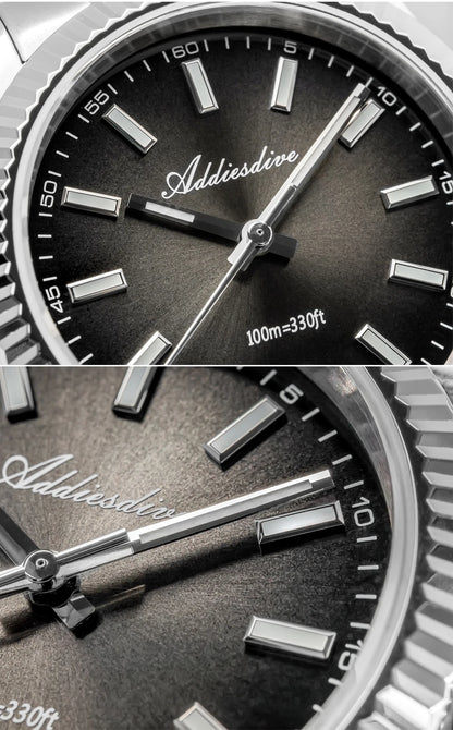 Orologio da uomo ADDIESDIVE AD2073 nuovo, vetro zaffiro, 36mm, VH31, quadrante sunburst, quarzo, impermeabile 10Bar, da immersione, luminoso