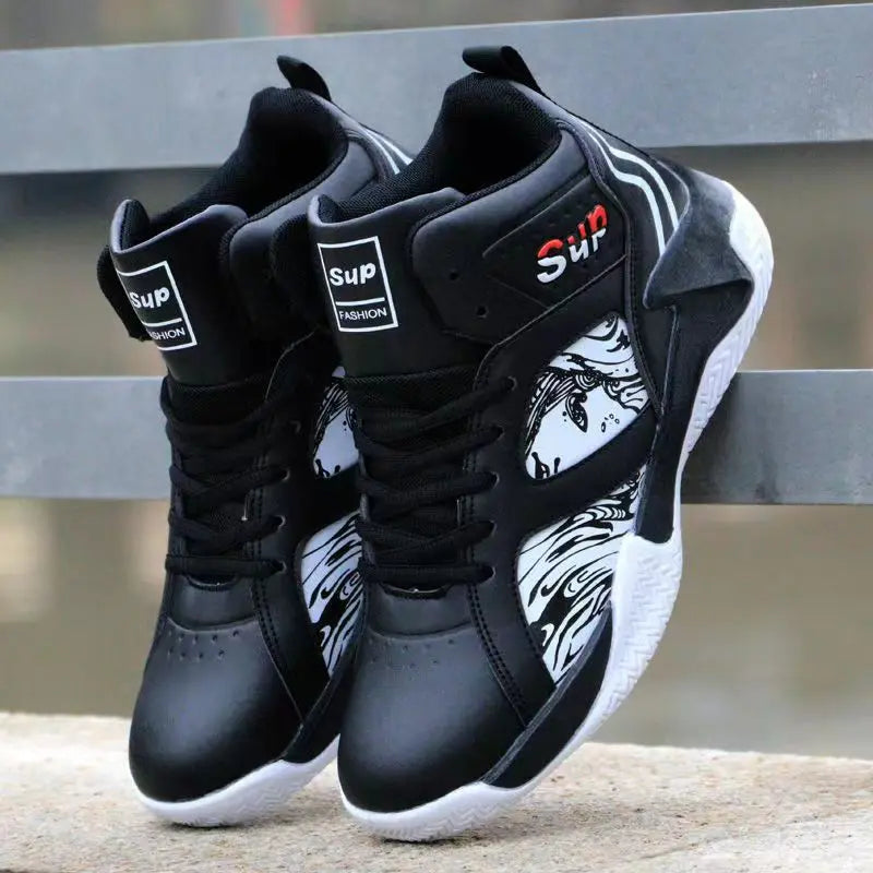 Nouvelles baskets antidérapantes pour hommes, chaussures de basket-ball montantes de luxe confortables, chaussures de course tendance et polyvalentes, chaussures décontractées