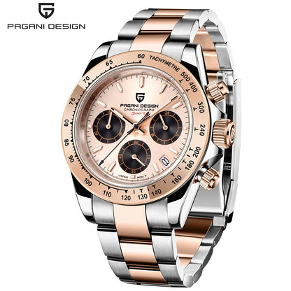 Orologio cronografo da uomo PAGANI DESIGN – Orologio da polso al quarzo di lusso, luminescente e impermeabile.