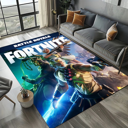 2025 Games 3D F-Fortnite tegneserietæppe til stue, soveværelse, hjem og sofadekoration, skridsikkert gulvtæppe til børns legeområde
