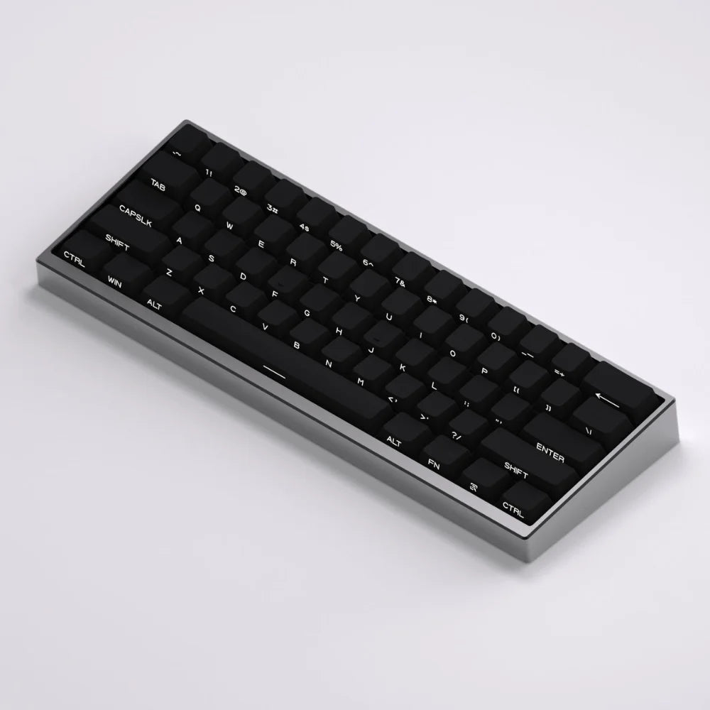 Black Side Engraved Translucent Keycap PBT 130 Key OEM Keyboard Keychain Compatible with 61/75/87/104/108 Mechanical Keyboards