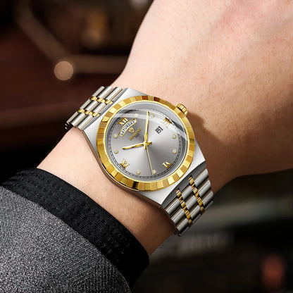 Orologio da uomo del marchio originale BINBOND – Orologio da polso al quarzo, modello di lusso, impermeabile e luminescente.