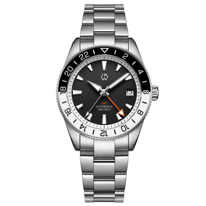 WISHDOIT 2025 New NH34 Men's Sports Automatic Mechanical GMT Sapphire Stainless Steel Waterproof 15 ATM With Rubber Strap