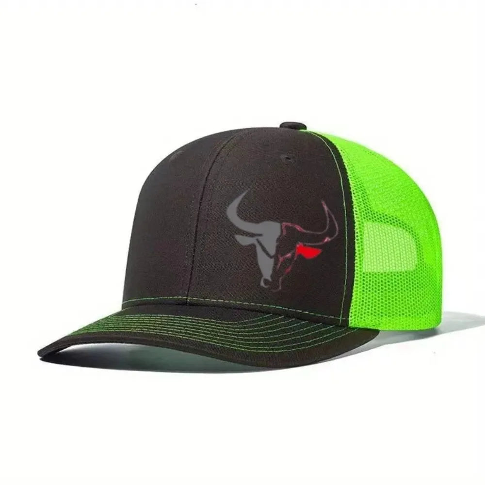 2026 New Casual Bull Head Print Summer Baseball Cap Breathable Hip Hop Sports Visor Mesh Adjustable Sun Hats Men Women