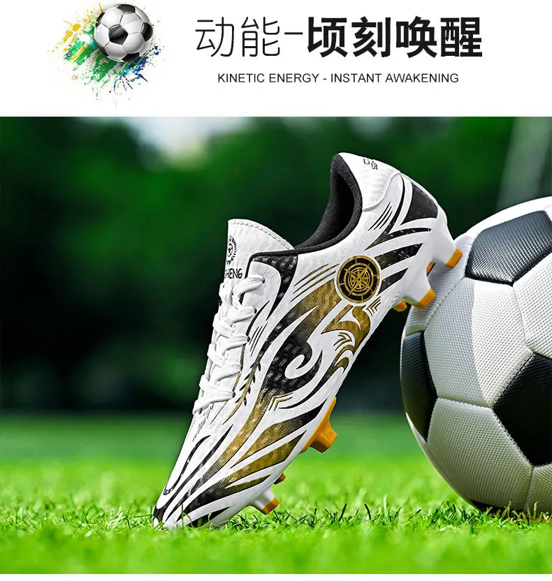 Original-Fußballschuhe, Herren-Trainingsschuhe, Outdoor-Schuhe, rutschfeste Kinder-Fußballschuhe, Schuhe mit langen Stollen, Herren-Futsal-Schuhe, Größe 32–45