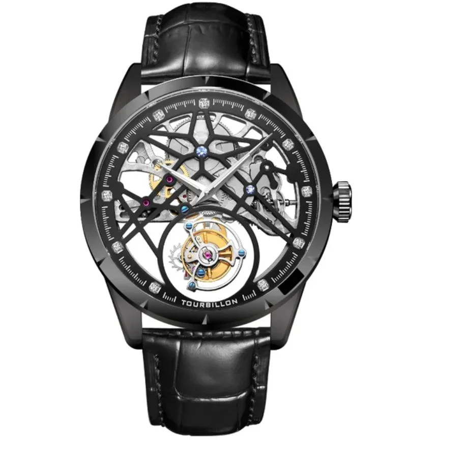 JINLERY Fashion Real Tourbillon Watch Man Luxury Skeleton Watches for Men Wristwatch Male Clock New  Gifts Relogio Masculino2025