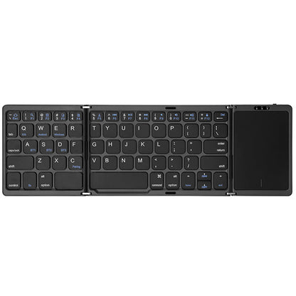 Tri-Bluetooth Keyboard Tri-fold keyboard with Touchpad Portable Mini Keyboard Rechargeable Keyboard for PC Windows Android IOS