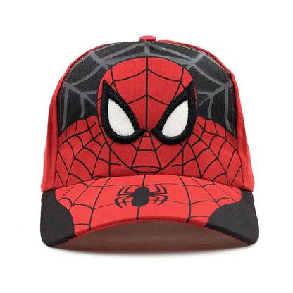 Boné de basebol com figura do Homem-Aranha da Marvel, de algodão, com pala, para estudantes, homens e mulheres, com motivos de desenhos animados, para atividades ao ar livre, proteção solar, fantasias e presente de aniversário