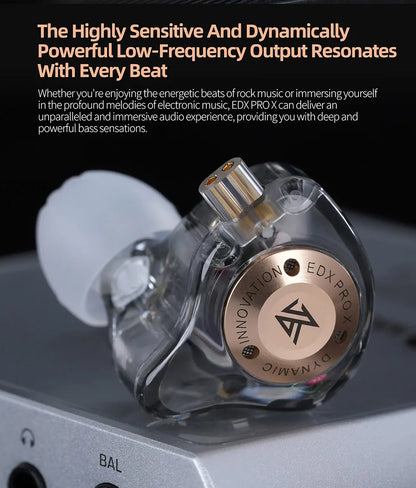 KZ EDX PRO X Wired Earphones HIFI Stereo Bass Earbud Gaming Sport Music Noise Cancelling Headset Detachable Cable