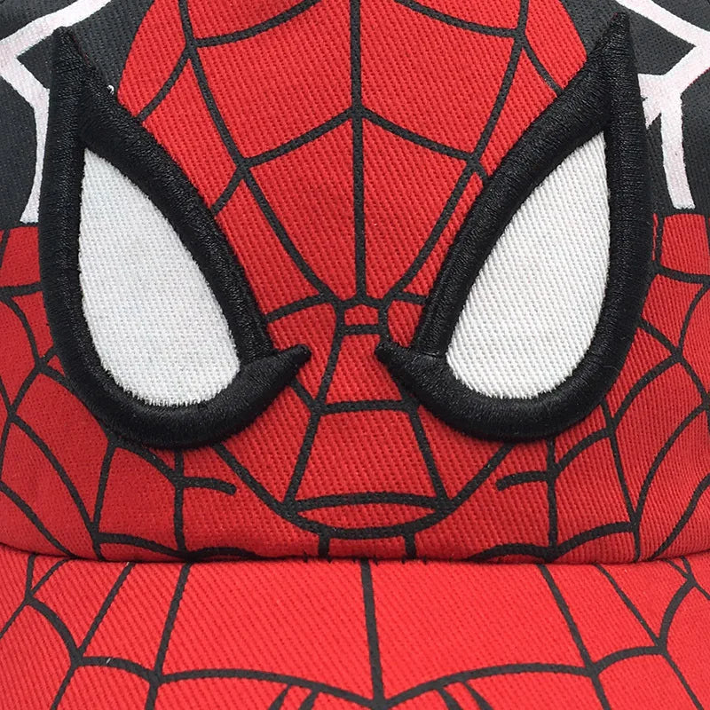 Boné de basebol com figura do Homem-Aranha da Marvel, de algodão, com pala, para estudantes, homens e mulheres, com motivos de desenhos animados, para atividades ao ar livre, proteção solar, fantasias e presente de aniversário