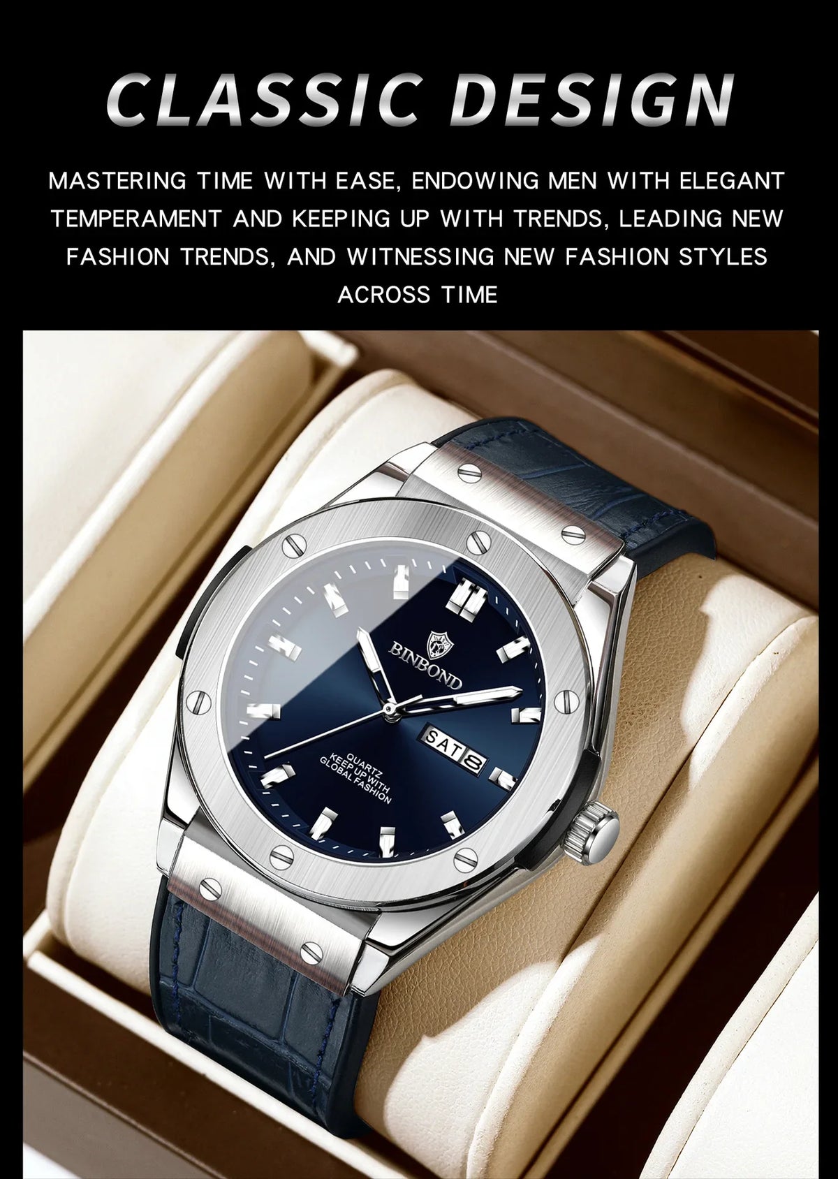 Montre en cuir pour homme, style décontracté et professionnel, montre de luxe pour homme, montres automatiques, montres-bracelets à quartz tendance pour homme, Relojes De Hombre